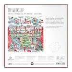 Galison Toy Workshop – 500 Piece Michael Storrings Foil Jigsaw Puzzle Featuring Beautiful Artwork of A Christmas Toy Workshop with Frosty Foil Accents