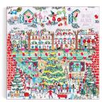 Galison Toy Workshop – 500 Piece Michael Storrings Foil Jigsaw Puzzle Featuring Beautiful Artwork of A Christmas Toy Workshop with Frosty Foil Accents