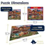 White Mountain 1000 Piece Jigsaw Puzzle Cabin Fall and Autumn Lake Scenic Puzzles Large Pieces Gift for Adults and Family 24"x30" - Family Retreat