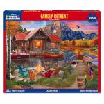 White Mountain 1000 Piece Jigsaw Puzzle Cabin Fall and Autumn Lake Scenic Puzzles Large Pieces Gift for Adults and Family 24"x30" - Family Retreat