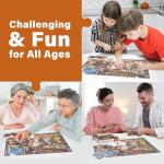 BenBen Puzzles for Adults 500 Pieces, Dogs' Dinner Party, Dog Jigsaw Puzzle with Letters on Back, Funny Animal Puzzle, Challenging Puzzles for Family Game Night, Home Décor