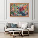 Hummingbird Puzzles for Adults 1000 Pieces, Nature Birds Flower Jewel Art Puzzle, Difficult Crystal Diamond Beautiful Garden Animals Jigsaw Puzzles, Colorful Floral Hard Challenging Puzzles for Adults