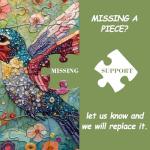 Hummingbird Puzzles for Adults 1000 Pieces, Nature Birds Flower Jewel Art Puzzle, Difficult Crystal Diamond Beautiful Garden Animals Jigsaw Puzzles, Colorful Floral Hard Challenging Puzzles for Adults