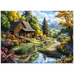 Motiloo Jigsaw Puzzles 500 Pieces for Adults - Mountain Cottage Landscape Jigsaw Puzzle, Nature Scene Challenging Puzzle Perfect for Game Nights