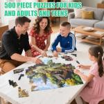 Motiloo Jigsaw Puzzles 500 Pieces for Adults - Mountain Cottage Landscape Jigsaw Puzzle, Nature Scene Challenging Puzzle Perfect for Game Nights