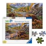 Ravensburger - Wilderness - 500 Piece Large Format Jigsaw Puzzle - Stunning Scenery of Mountain Wildlife - Bears, Wolves & More - Frameable - Premium Quality - Puzzles for Adults