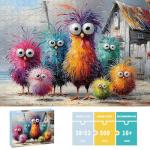 Puzzles for Adults 500 Pieces, Chicken Jigsaw Puzzles - Beach Chicken Coop, Impossible Beach Puzzles for Seniors Family, 20.47x14.96 inches, 1:1 Poster, Letter on The Back