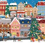 Naturelish 1000 Piece Christmas Puzzle for Adults, Festive Winter Village Jigsaw Puzzle with Glitter Snow Effect, Holiday Street Scene Puzzle, Perfect for Christmas Fun, 24 x 24 Inches