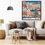 Naturelish 1000 Piece Christmas Puzzle for Adults, Festive Winter Village Jigsaw Puzzle with Glitter Snow Effect, Holiday Street Scene Puzzle, Perfect for Christmas Fun, 24 x 24 Inches