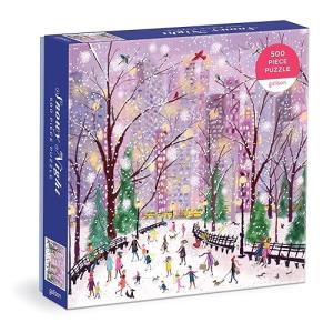 Galison Snowy Night 500 Piece Puzzle from Galison - 20" x 20" Winter Themed Puzzle That is Perfect for The Holidays, Beautiful Artwork, Thick and Sturdy Pieces, Makes a Wonderful Gift!