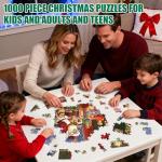 1000 Piece Christmas Puzzle for Adults - Winter Jigsaw Puzzles - Christmas Eve Holiday Puzzle Family Game Nights Home Decor