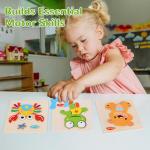 Wooden Puzzles for Toddlers 1-3, Pack of 8 Toddler Animal Puzzles Ages 2-4, Montessori Educational Animals Jigsaw Puzzles Christmas Birthday Gift for Baby Girl Boy Ages 1 2 3 4 Year Old