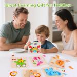 Wooden Puzzles for Toddlers 1-3, Pack of 8 Toddler Animal Puzzles Ages 2-4, Montessori Educational Animals Jigsaw Puzzles Christmas Birthday Gift for Baby Girl Boy Ages 1 2 3 4 Year Old