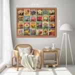 Vintage Flower Puzzles for Adults 1000 Pieces, Unique Beautiful Floral Collage Art Jigsaw Puzzles, Spring Nature Plant Themed, Retro Colorful Challenging for Adults