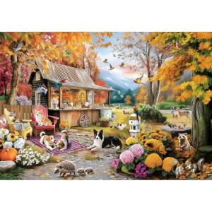 JJYHULK 2000 Piece Puzzle for Adults, Puzzles for Adults 2000 Pieces, Autumn Farm Dog Bird Animal Jigsaw Puzzles, Challenging Puzzle Perfect for Game Nights, 39" X 28"