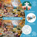 JJYHULK 2000 Piece Puzzle for Adults, Puzzles for Adults 2000 Pieces, Autumn Farm Dog Bird Animal Jigsaw Puzzles, Challenging Puzzle Perfect for Game Nights, 39" X 28"