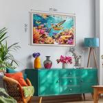 takfot Puzzles for Adults 1000 Pieces - Ocean Beach Sea Turtle Coral - 1000 Piece Puzzles with Letters on Back - Jigsaw Puzzles 1000 Pieces for Fun Game Nights - 27.6" L X 20.5" W, 1:1 Poster