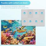 takfot Puzzles for Adults 1000 Pieces - Ocean Beach Sea Turtle Coral - 1000 Piece Puzzles with Letters on Back - Jigsaw Puzzles 1000 Pieces for Fun Game Nights - 27.6" L X 20.5" W, 1:1 Poster