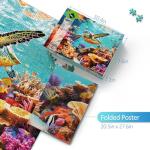 takfot Puzzles for Adults 1000 Pieces - Ocean Beach Sea Turtle Coral - 1000 Piece Puzzles with Letters on Back - Jigsaw Puzzles 1000 Pieces for Fun Game Nights - 27.6" L X 20.5" W, 1:1 Poster