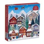 Galison Yuletide Village 500 Piece Puzzle from Galison - Featuring Colorful and Charming Illustrations of a Festive Winter Village, 20" x 20", Makes a Wonderful