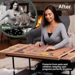 PlayVibe Puzzle Locker 1500 Piece Puzzle Board with Drawers and Cover - Sturdy Jigsaw Table Solve Station with 6 Drawers 27" x 35" - Portable Wooden Jigsaw Tray Accessories