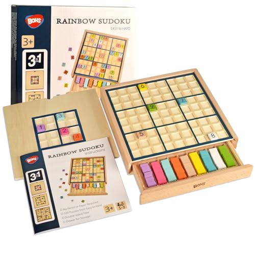 Wooden Rainbow Sudoku Puzzle Game for Kids