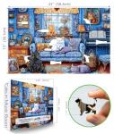 Blueforest 500 Piece Puzzles for Adults Clearance, Difficult Jigsaw Puzzles for Adult Challenging, Funny Cute Cats Unique Jigsaw Puzzles for Gifts Party Games Family Fun