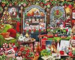Springbok's Christmas Boutique 1000 Piece Jigsaw Puzzleby Artist Gina Jane Features a Cozy Holiday Boutique Overflowing with Festive Gifts