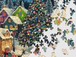 Springbok Festive Christmas Village 500 Piece Jigsaw Puzzle for Adults and Family - Holiday Gnomes - Unique Cut Pieces - Made in USA