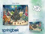 Springbok Festive Christmas Village 500 Piece Jigsaw Puzzle for Adults and Family - Holiday Gnomes - Unique Cut Pieces - Made in USA