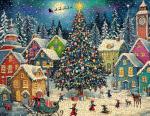 Springbok Festive Christmas Village 500 Piece Jigsaw Puzzle for Adults and Family - Holiday Gnomes - Unique Cut Pieces - Made in USA
