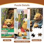 JJYHULK 2000 Piece Puzzle for Adults, Puzzles for Adults 2000 Pieces, Funny Bear Playing Poker Jigsaw Puzzles, Family Fun Puzzle Perfect for Game Nights, 39" X 28"