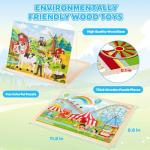 LACCHOUFEE 6 Pack Wooden Vehicle Puzzles for Kids Age 3 4 5 Year Old, 60 Pcs Montessori Toddler Animals Jigsaw Puzzles for Girl boy Activities Preschool Learning Birthday Gift Travel Autistic Toy