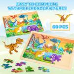 LACCHOUFEE 6 Pack Wooden Vehicle Puzzles for Kids Age 3 4 5 Year Old, 60 Pcs Montessori Toddler Animals Jigsaw Puzzles for Girl boy Activities Preschool Learning Birthday Gift Travel Autistic Toy