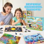 LACCHOUFEE 6 Pack Wooden Vehicle Puzzles for Kids Age 3 4 5 Year Old, 60 Pcs Montessori Toddler Animals Jigsaw Puzzles for Girl boy Activities Preschool Learning Birthday Gift Travel Autistic Toy