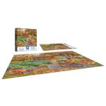 RoseArt - Bigelow Illustrations - Harvest at The Cabin 500 Piece Jigsaw Puzzle - Autumn Scene Puzzle for Adults