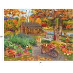 RoseArt - Bigelow Illustrations - Harvest at The Cabin 500 Piece Jigsaw Puzzle - Autumn Scene Puzzle for Adults