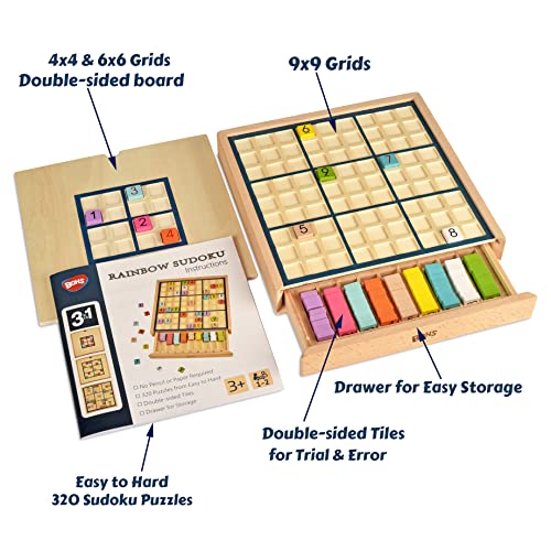 Wooden Rainbow Sudoku Puzzle Game for Kids