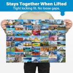 BenBen Puzzles for Adults 1000 Pieces, 56 Famous World Scenic Landmarks, Travel Poster Landscape Challenging Puzzle, Jigsaw Puzzles with Letters on Back