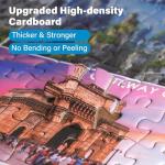 BenBen Puzzles for Adults 1000 Pieces, 56 Famous World Scenic Landmarks, Travel Poster Landscape Challenging Puzzle, Jigsaw Puzzles with Letters on Back