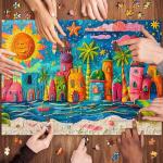 TangComplete - Sunny Beach Puzzles for Adults 1000 Piece, Jigsaw Puzzles for Adults, Adult Challenging Game Toys, Impossible Puzzle, Family Decoration Puzzle