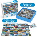 BenBen Puzzles for Adults 1000 Pieces, 56 Famous World Scenic Landmarks, Travel Poster Landscape Challenging Puzzle, Jigsaw Puzzles with Letters on Back