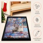 Jigsaw Puzzle Mat Roll Up - 3000 2000 1500 1000 Pieces Puzzel Matte, Black Felt Roll-Up Puzzles Felt Save Mats Trays for Sorting Board Clear Sheets and Frame Keeper for Adults