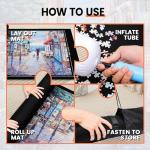 Jigsaw Puzzle Mat Roll Up - 3000 2000 1500 1000 Pieces Puzzel Matte, Black Felt Roll-Up Puzzles Felt Save Mats Trays for Sorting Board Clear Sheets and Frame Keeper for Adults