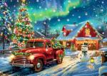 Christmas Puzzles 1000 Pieces, Aurora Christmas Eve Puzzle, Northern Lights Puzzles for Adults 1000 Piece for Adults Teens Kids, Xmas Scene Challenging Puzzle Game Perfect Vacation Gift