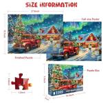 Christmas Puzzles 1000 Pieces, Aurora Christmas Eve Puzzle, Northern Lights Puzzles for Adults 1000 Piece for Adults Teens Kids, Xmas Scene Challenging Puzzle Game Perfect Vacation Gift
