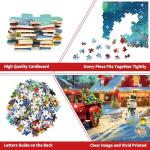 Christmas Puzzles 1000 Pieces, Aurora Christmas Eve Puzzle, Northern Lights Puzzles for Adults 1000 Piece for Adults Teens Kids, Xmas Scene Challenging Puzzle Game Perfect Vacation Gift