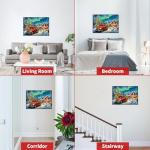 Christmas Puzzles 1000 Pieces, Aurora Christmas Eve Puzzle, Northern Lights Puzzles for Adults 1000 Piece for Adults Teens Kids, Xmas Scene Challenging Puzzle Game Perfect Vacation Gift