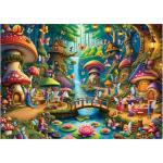 Rocorose Jigsaw Puzzle for Adults, 1000 Pieces Fairyland Mushroom House Puzzle Colorful Fairy Cottage Puzzle Challenging Family Perfect for Game Nights Party Butterfly Flower Decoration