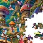 Rocorose Jigsaw Puzzle for Adults, 1000 Pieces Fairyland Mushroom House Puzzle Colorful Fairy Cottage Puzzle Challenging Family Perfect for Game Nights Party Butterfly Flower Decoration